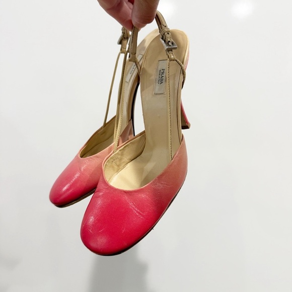 Prada Vintage Ombré Pink Slingback Pump Heels - Picture 14 of 16